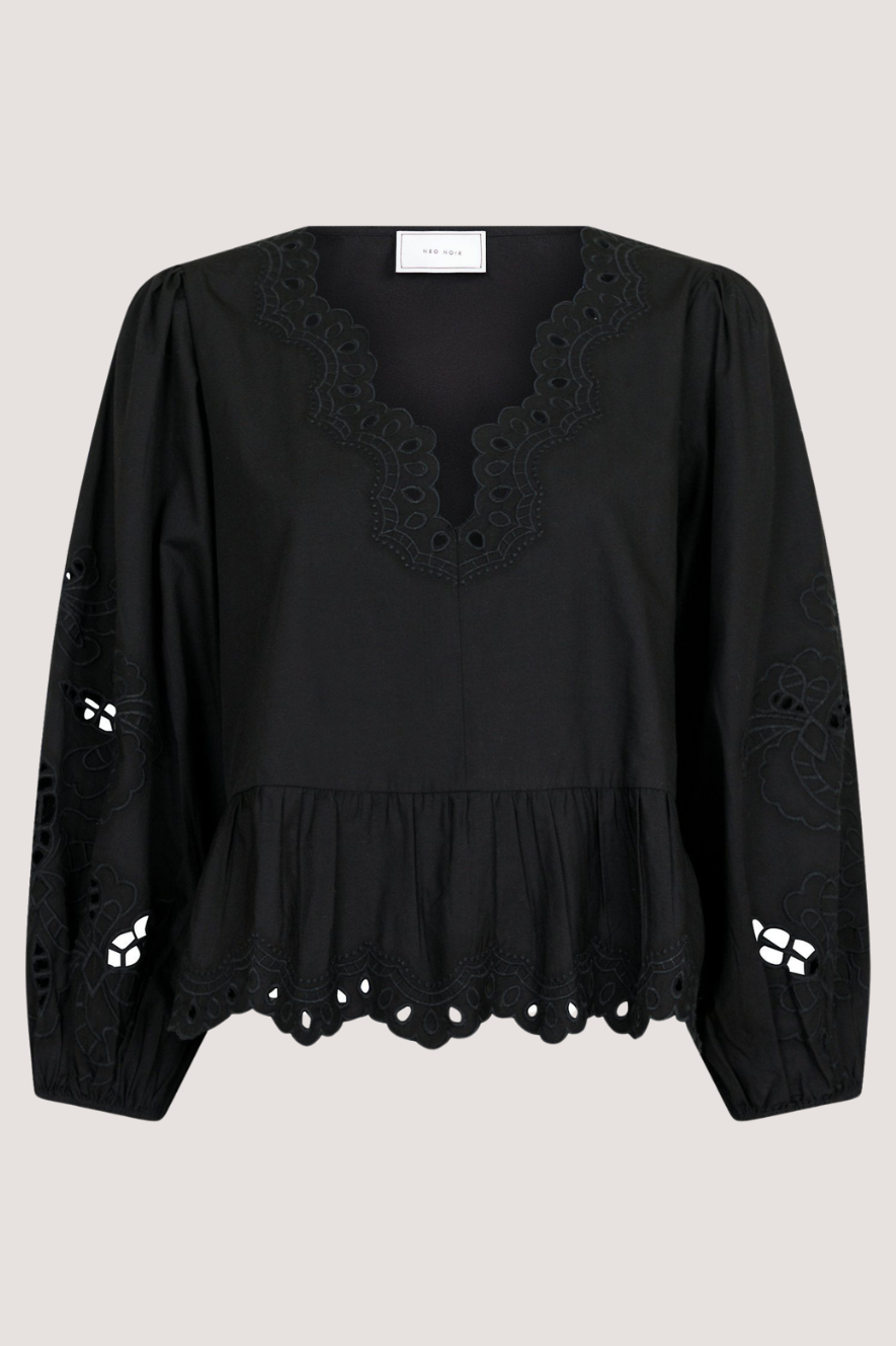 NEO NOIR - MAJA C POPLIN BLOUSE - BLACK