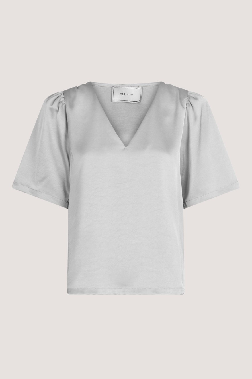 NEO NOIR - LARGO HEAVY SATEEN BLOUSE - SILVER