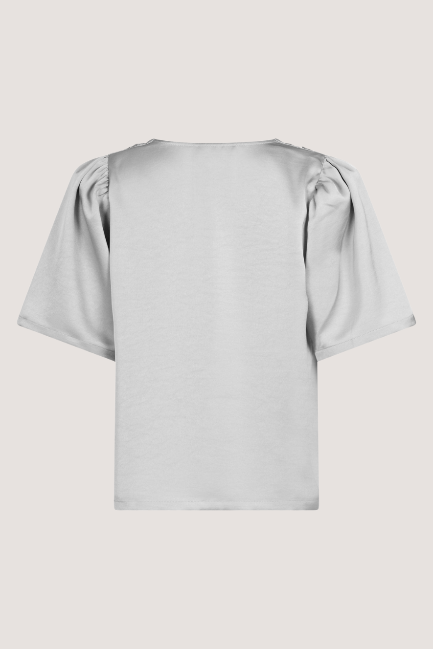 NEO NOIR - LARGO HEAVY SATEEN BLOUSE - SILVER