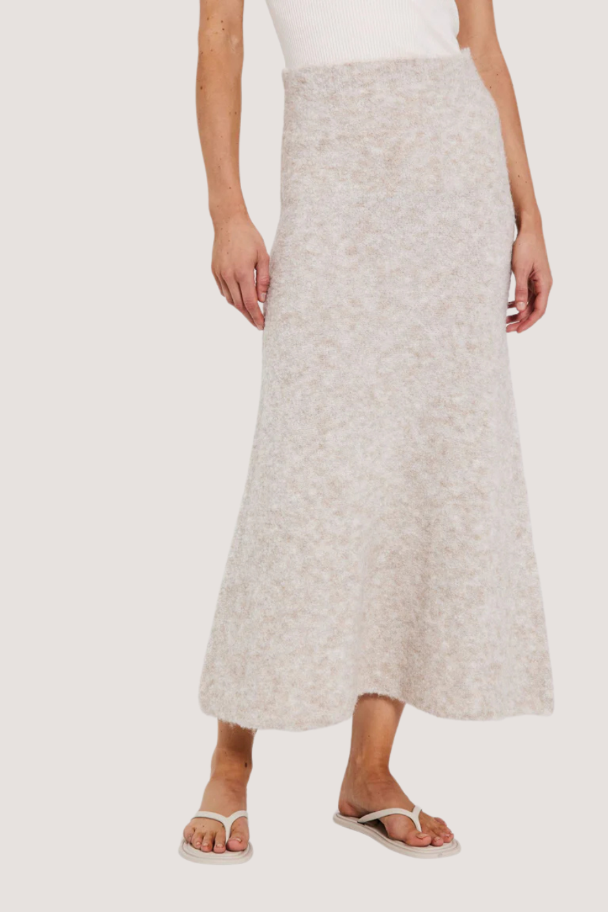 NORR - FILINE KNIT SKIRT - LIGHT BEIGE