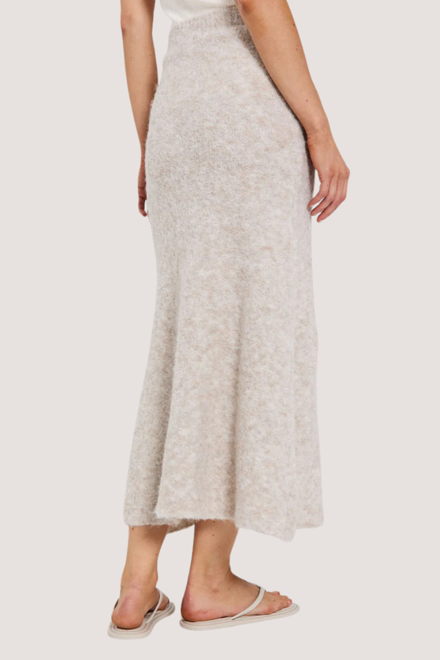 NORR - FILINE KNIT SKIRT - LIGHT BEIGE