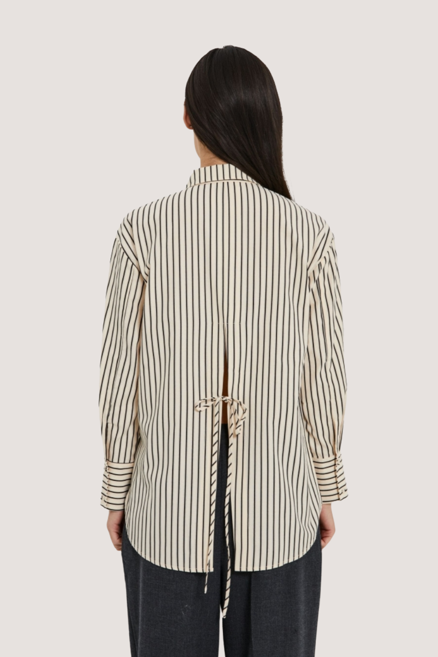 NORR - LINNA LS SHIRT - BLACK STRIPE