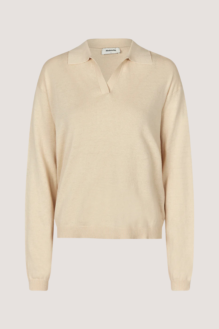 MODSTRÖM - IVORY V-NECK - SUMMER SAND