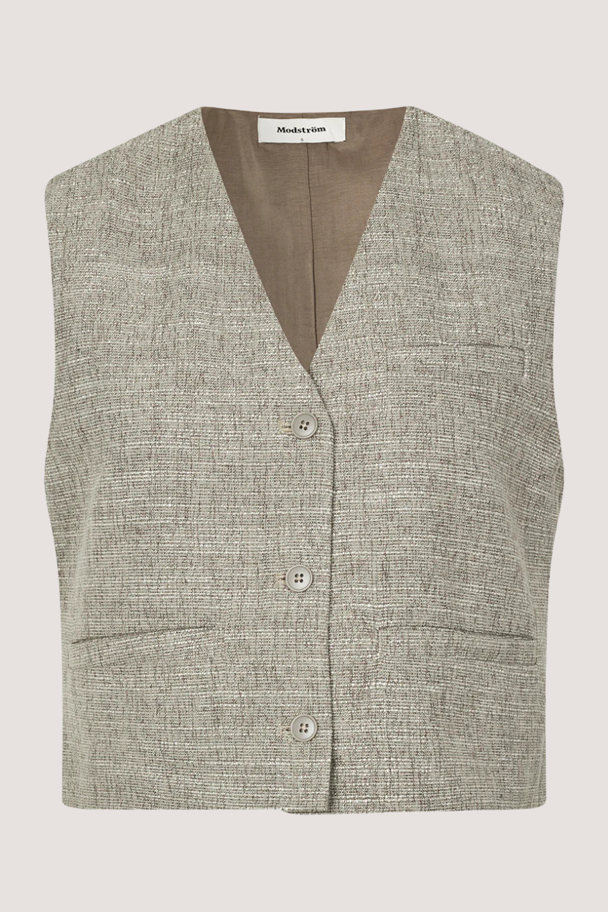 MODSTRÖM - KIERAMD VEST - GREY MELANGE