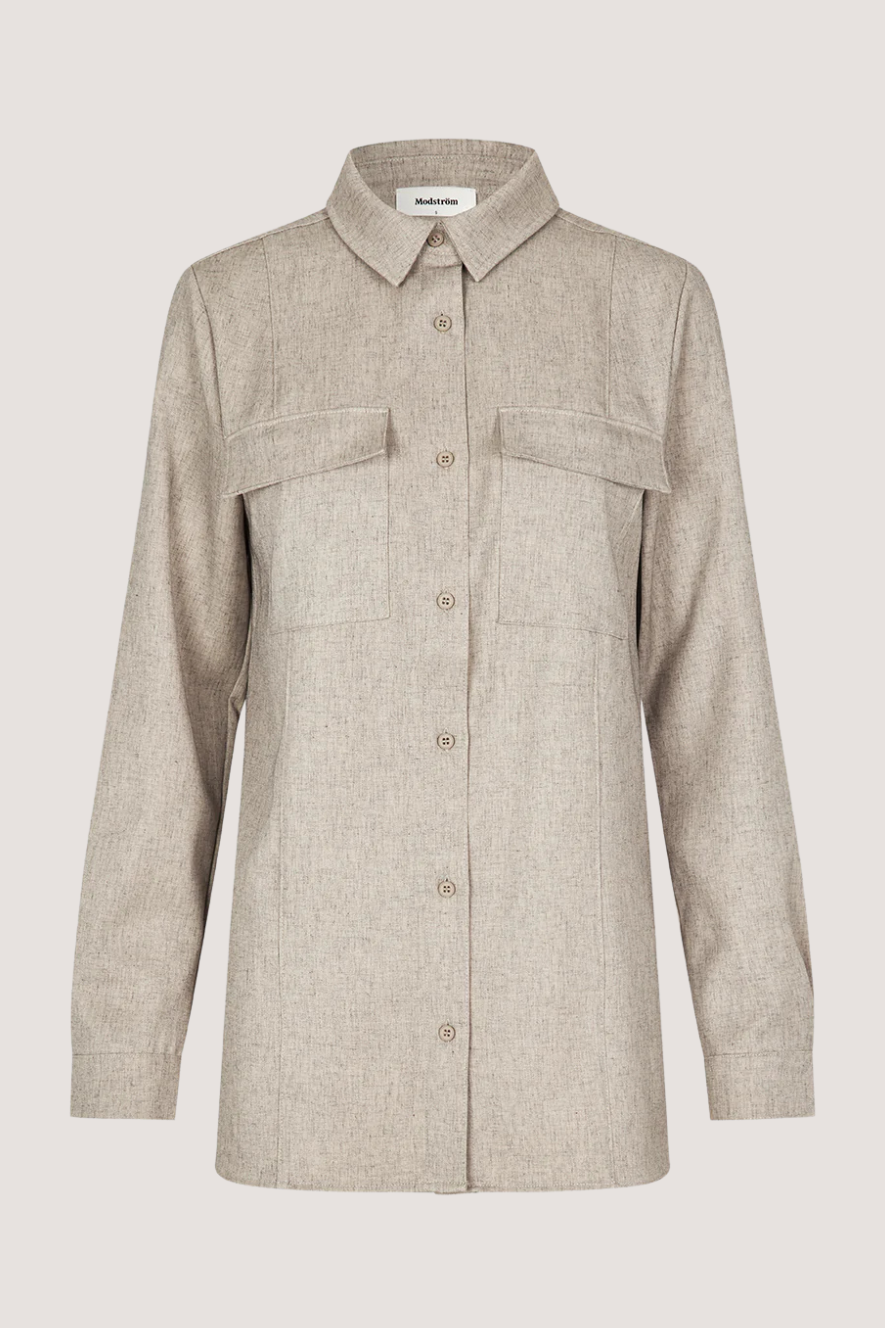 MODSTRÖM - KALEMMD SHIRT - BEIGE MELANGE