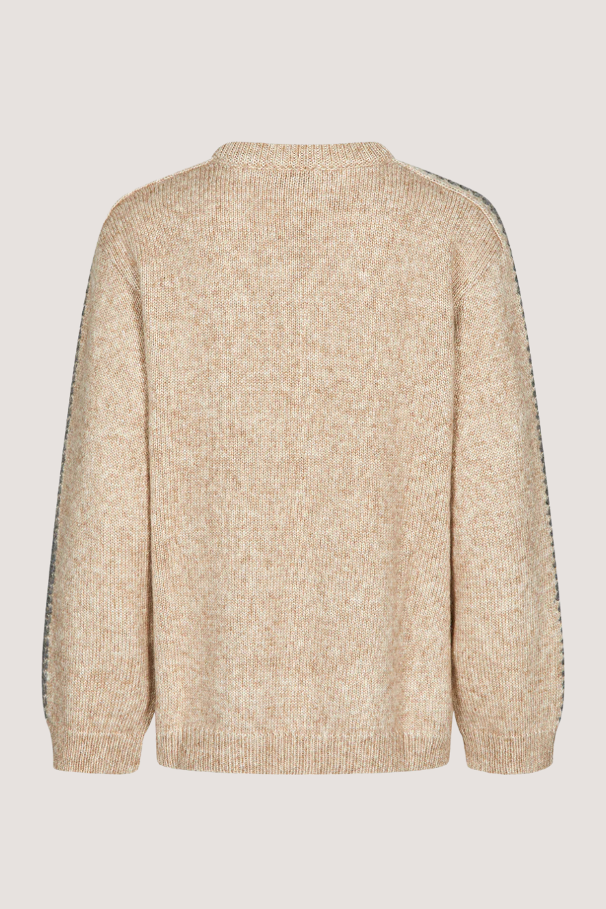 MODSTRÖM - LINEMD O-NECK - BEIGE MELANGE