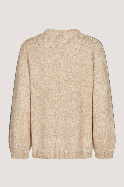 MODSTRÖM - LINEMD O-NECK - BEIGE MELANGE