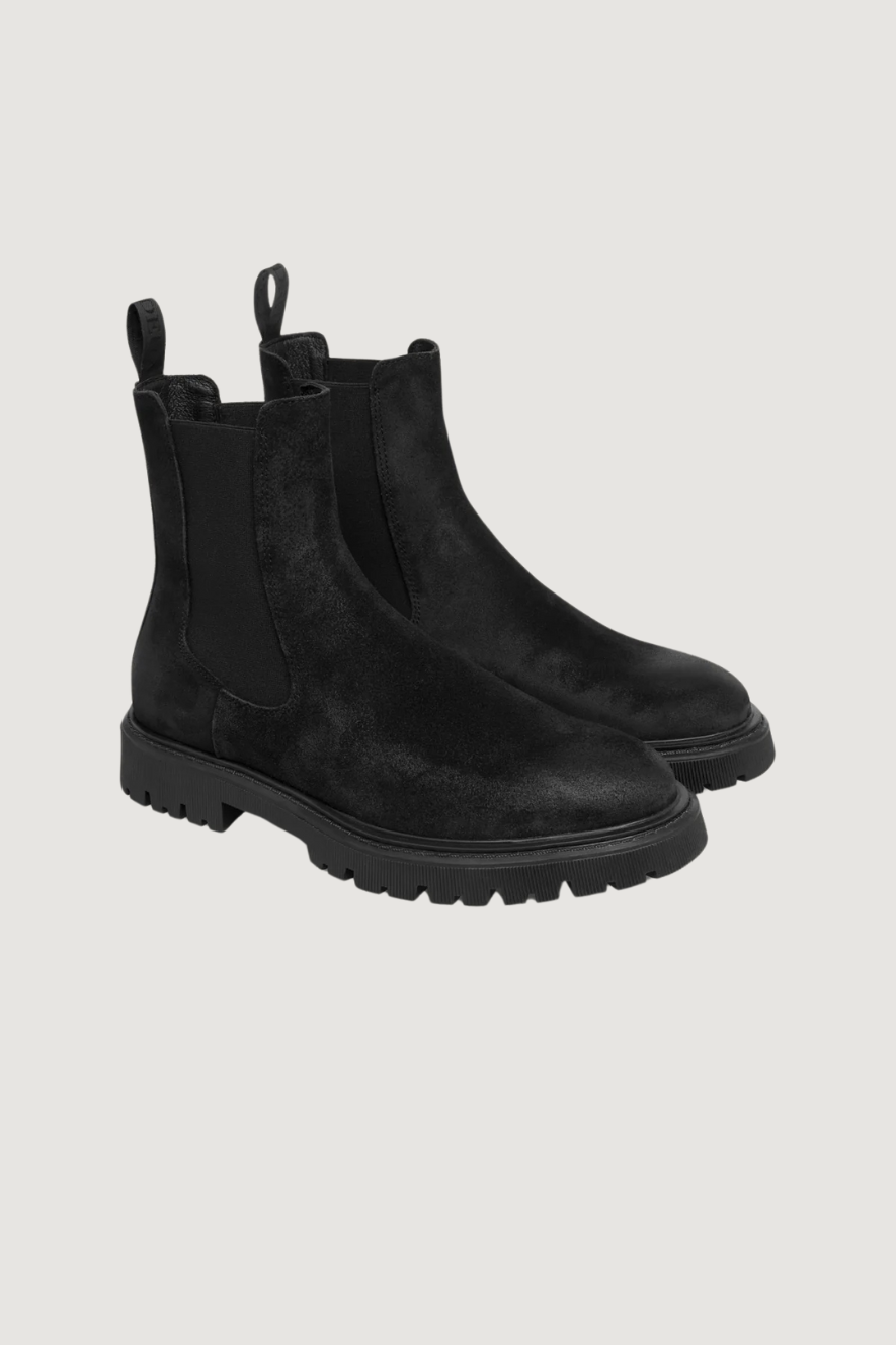 LES DEUX - TATUM SUEDE CHELSEA BOOT - BLACK