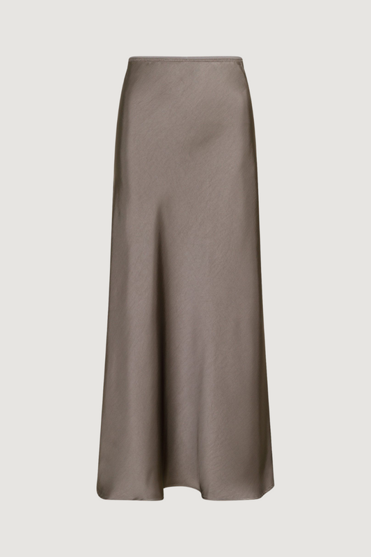 NEO NOIR - VICKY HEAVY SATEEN SKIRT - WARM GREY