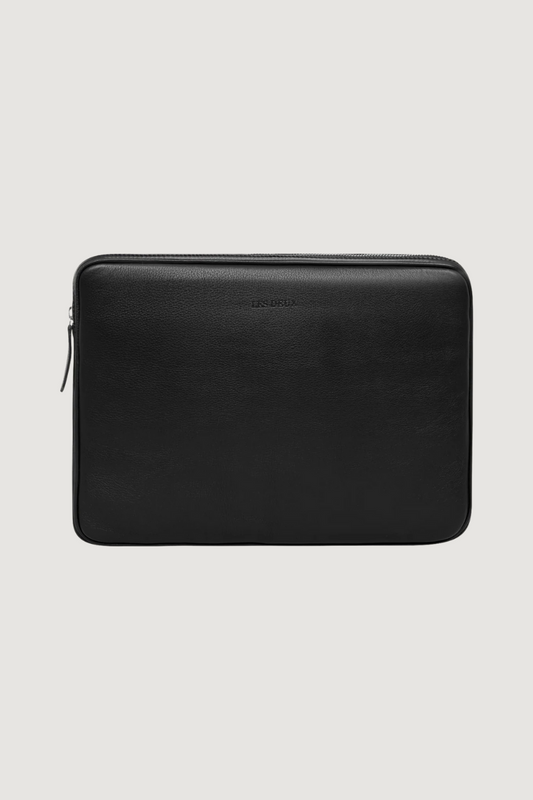 LES DEUX - LEATHER LAPTOP SLEEVE - BLACK