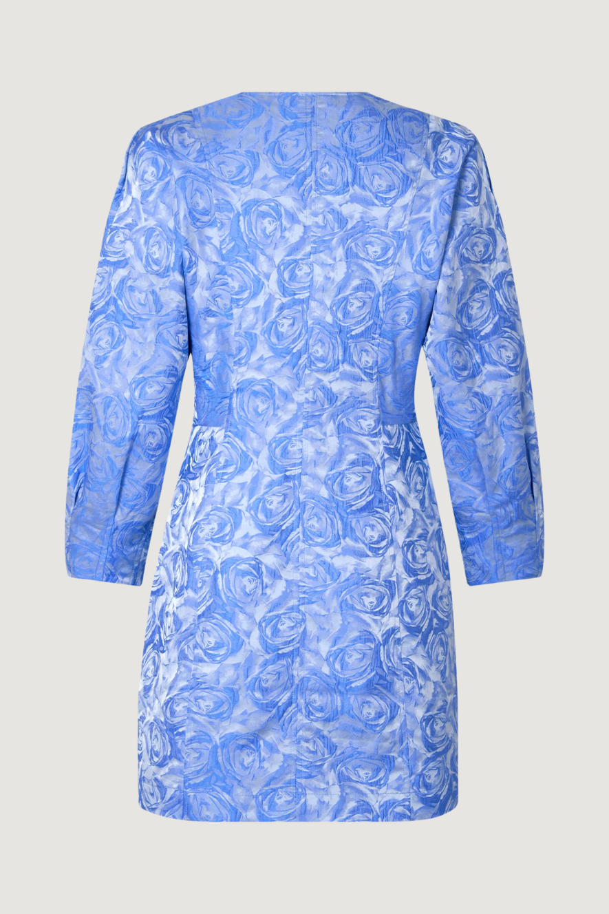 BAUM UND PFERDGARTEN - AMYRA DRESS - BLUE ROSE JACQUARD