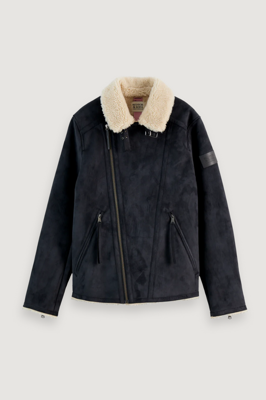 SCOTCH & SODA - FAUX SHEERLING JACKET - BLACK