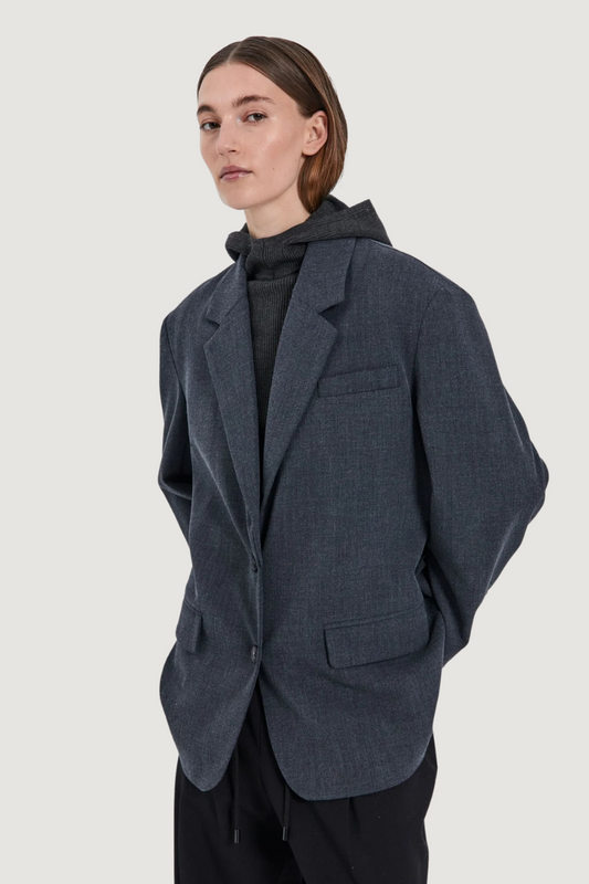 NORR - CANO BLAZER - DARK GREY MELANGE