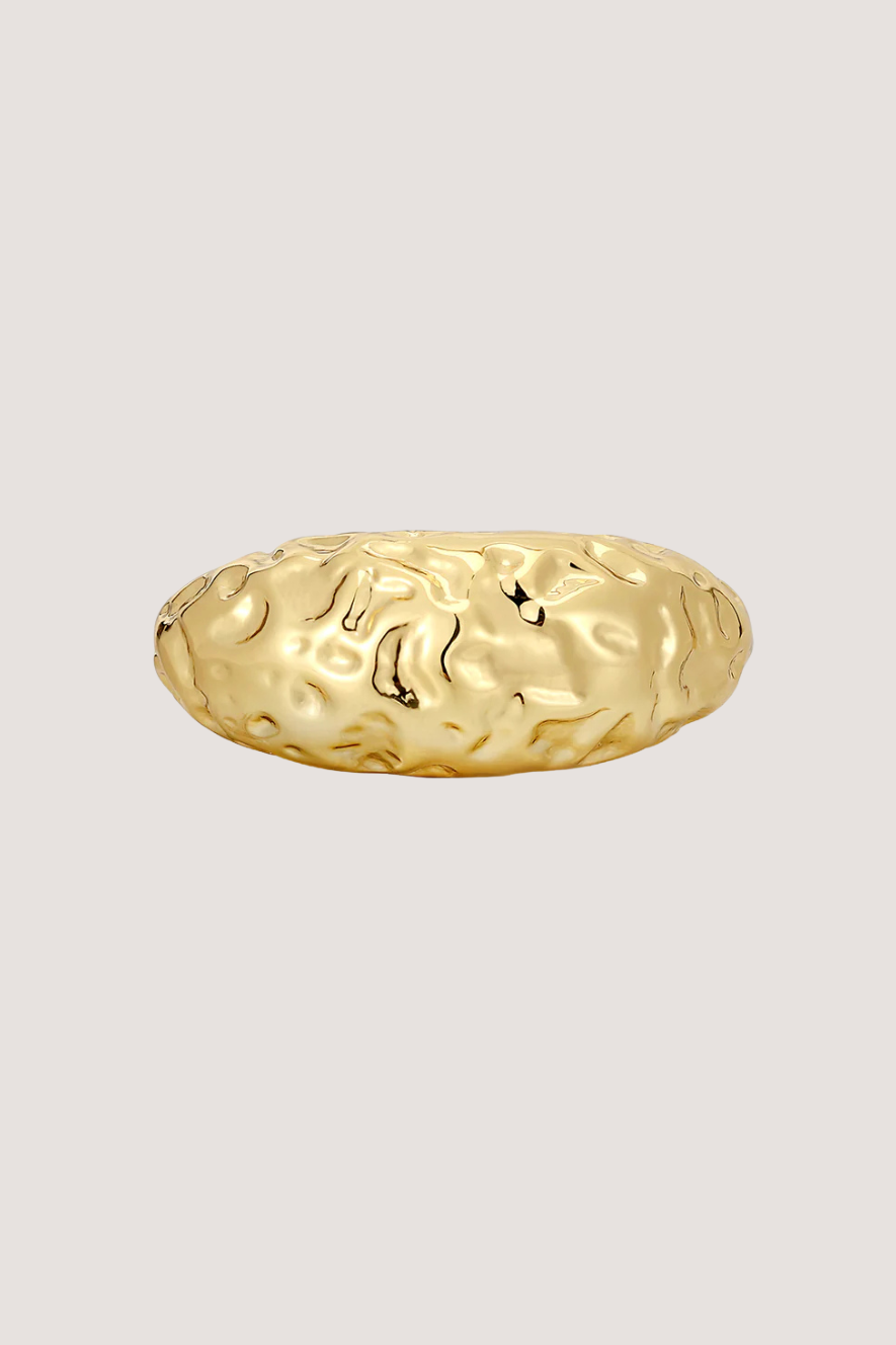 LUV AJ - MOLTEN SIGNET RING - GOLD
