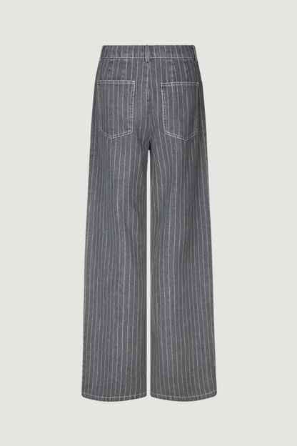 BAUM UND PFERDGARTEN - NANNY PANTS - GREY PINSTRIPE DENIM