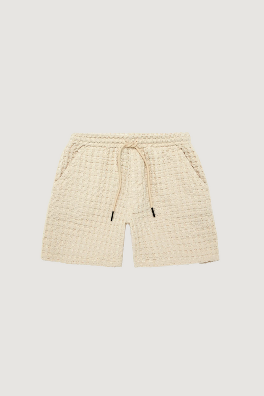 OAS COMPANY - PORTO WAFFLE SHORTS - ECRU