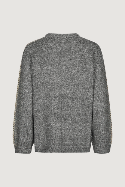 MODSTRÖM - LINEMD O-NECK - DARK GREY MELANGE