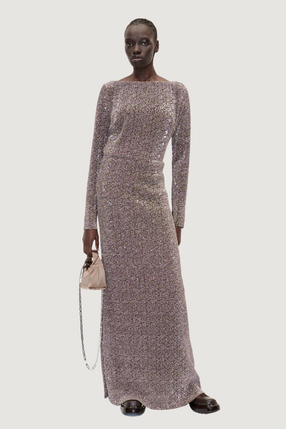 STINE GOYA - CARSONI LONG DRESS - HOLOGRAPHIC SEQUIN