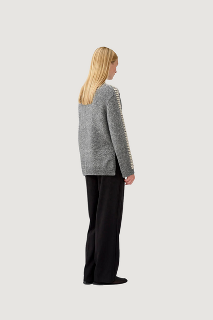 MODSTRÖM - LINEMD O-NECK - DARK GREY MELANGE