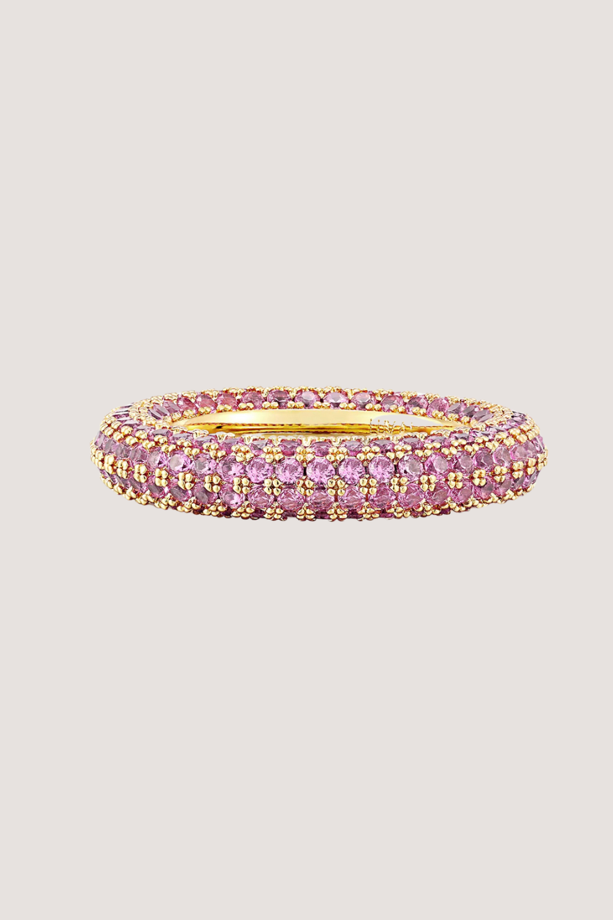 LUV AJ - PAVE AMALFI RING - PINK/GOLD