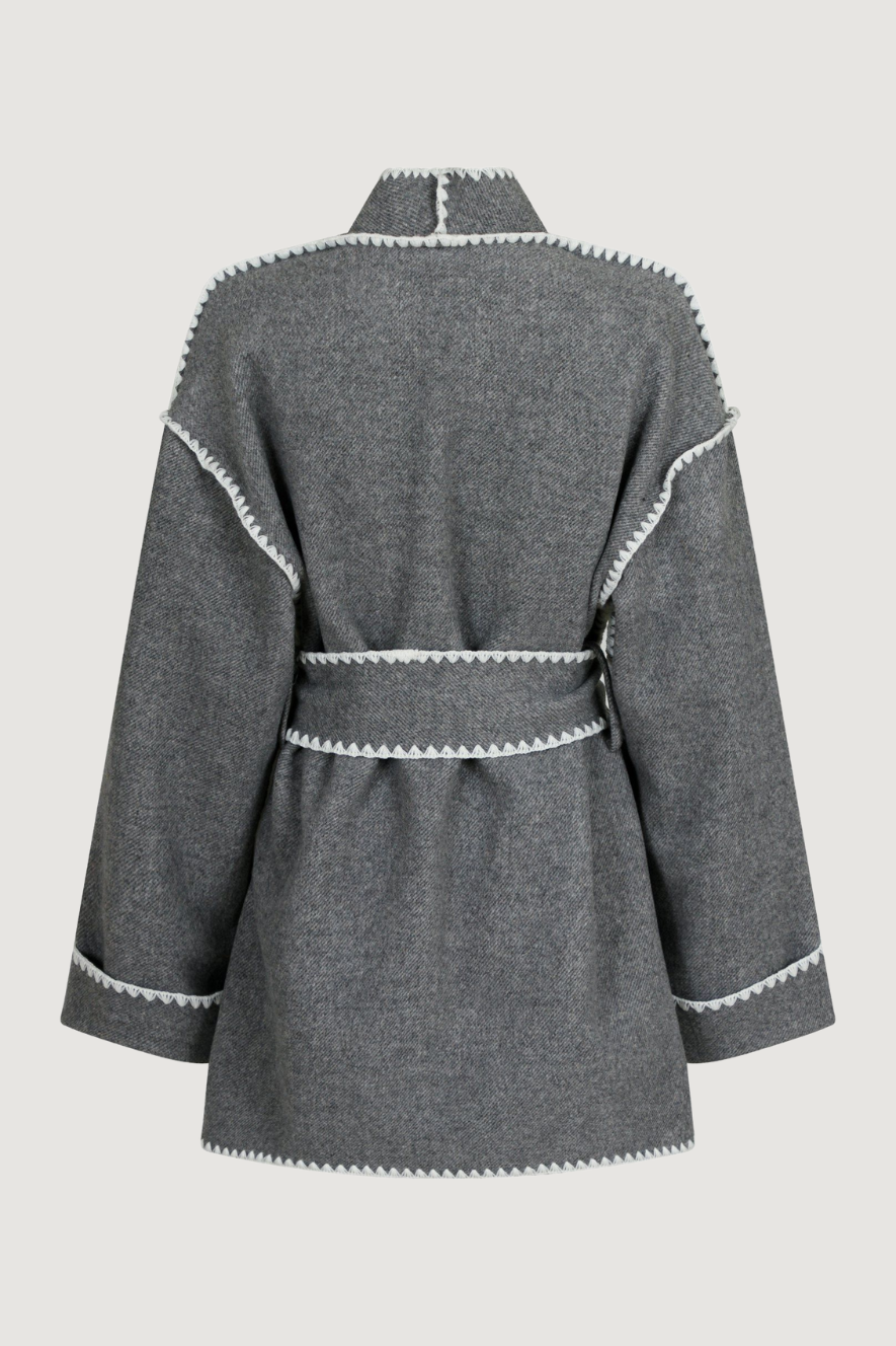 NEO NOIR - FRENCHIE WOOL JACKET - DARK GREY MELANGE