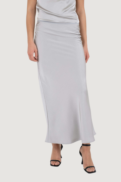 NEO NOIR - VICKY HEAVY SATEEN SKIRT - SILVER