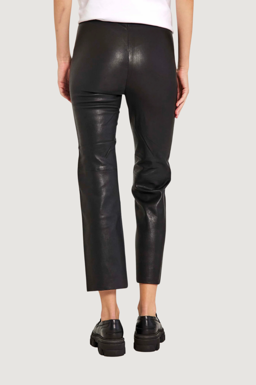 NORR - CELIA STRETCH LEATHER PANT - BLACK