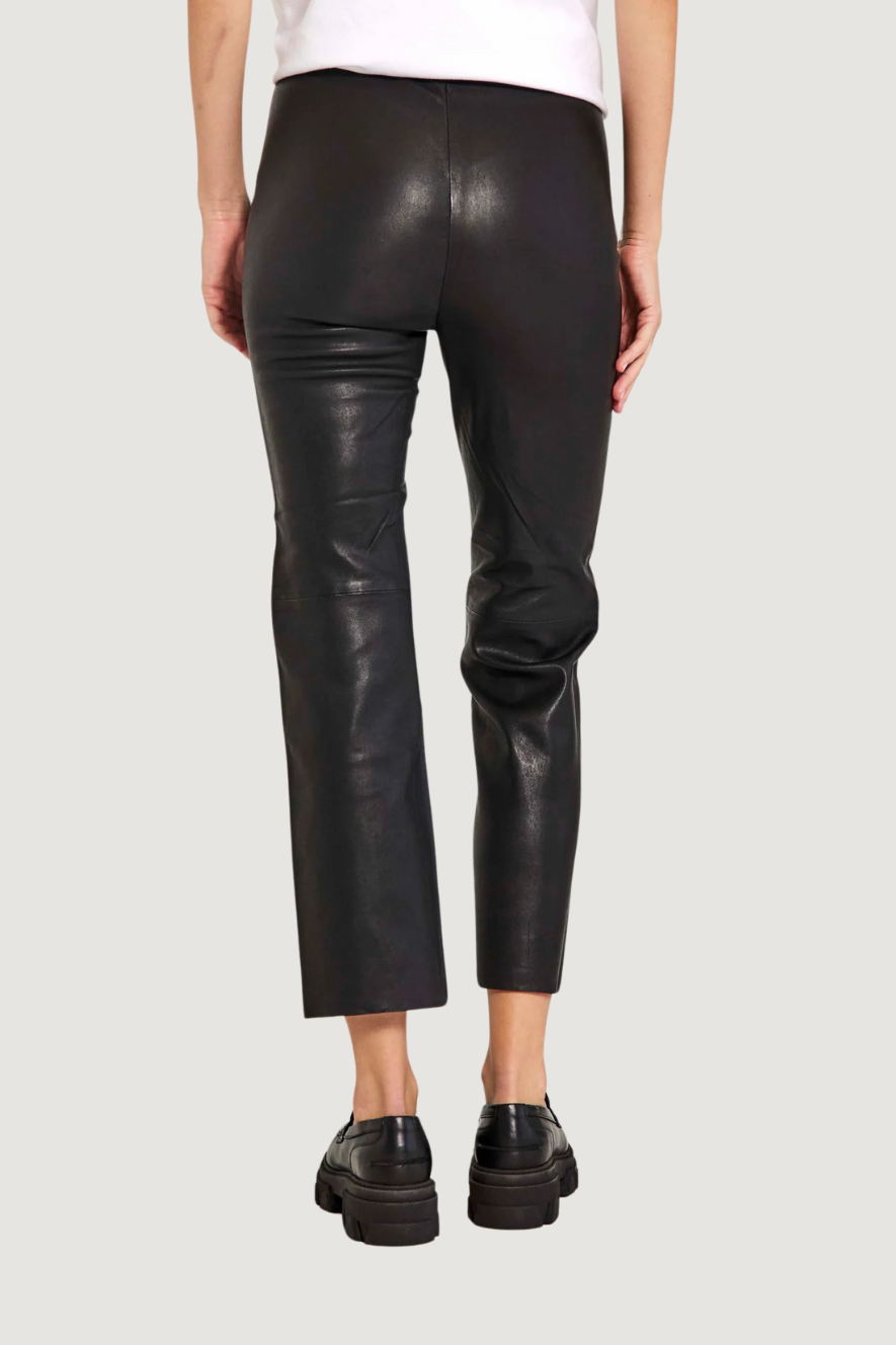 NORTH - CELIA STRETCH LEATHER PANTS - BLACK