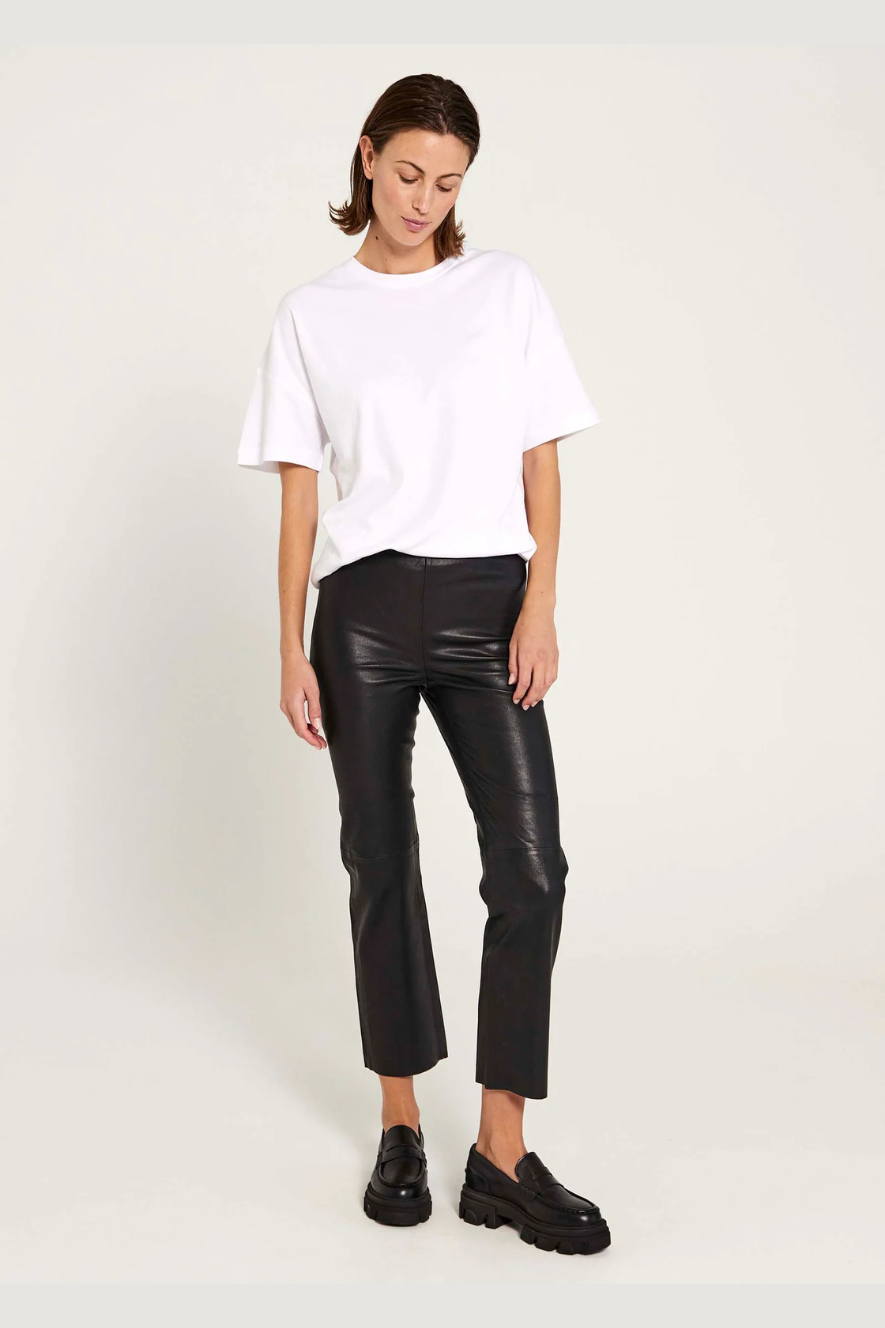 NORR - CELIA STRETCH LEATHER PANT - BLACK