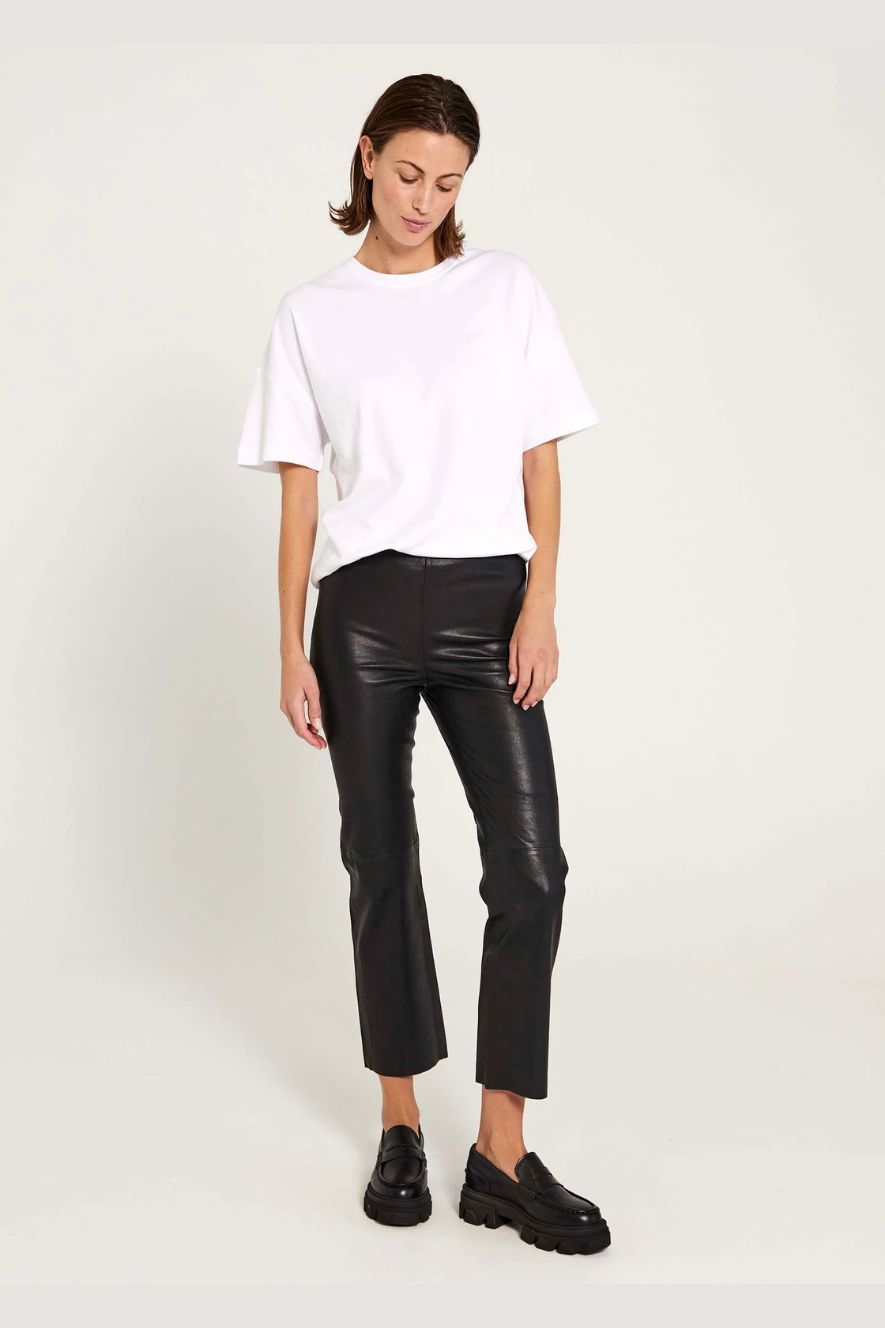 NORTH - CELIA STRETCH LEATHER PANTS - BLACK