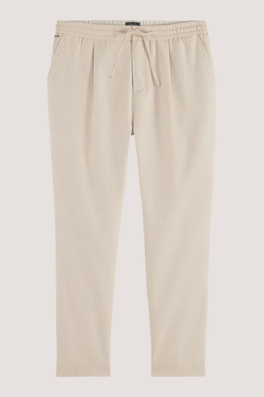 SCOTCH & SODA - MORTON TWILL JOGGER - PARCHMENT MELANGE