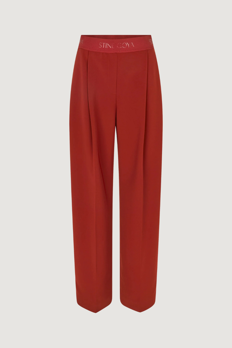 STINE GOYA - WIDE LEG LONG PANTS - BORDEAUX