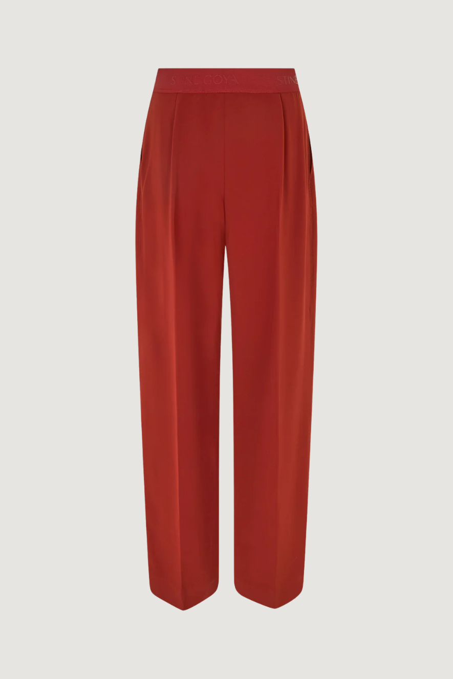 STINE GOYA - WIDE LEG LONG PANTS - BORDEAUX