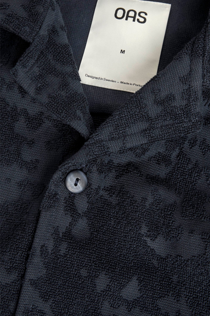 OAS COMPANY - NIGHT LAGOON CUBA TERY SHIRT - NAVY