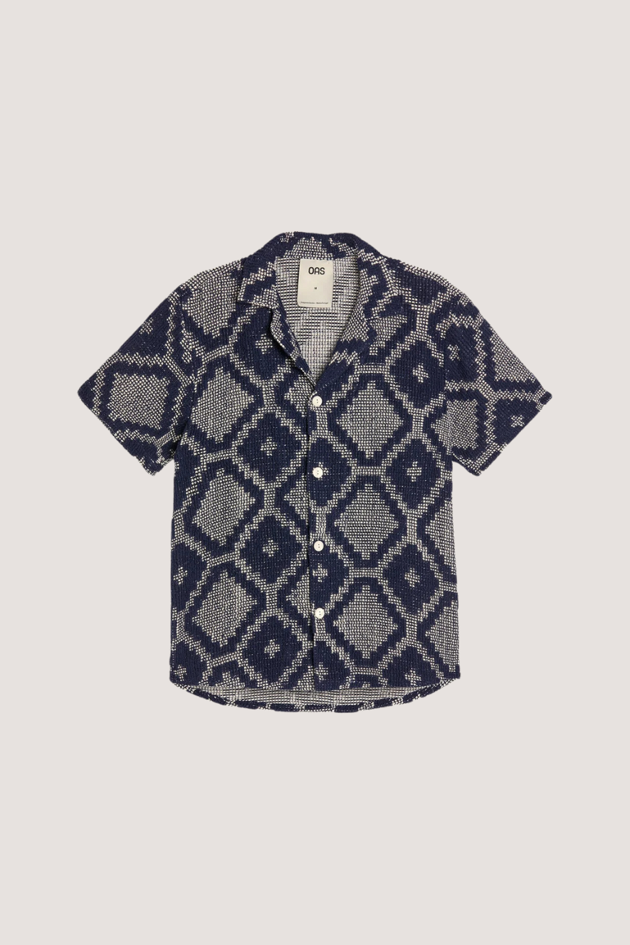 OAS COMPANY - TRASTEVERE CUBA CROCHET SHIRT - NAVY