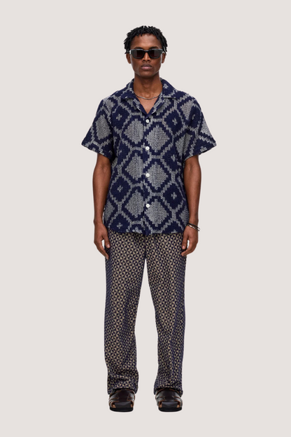 OAS COMPANY - TRASTEVERE CUBA CROCHET SHIRT - NAVY