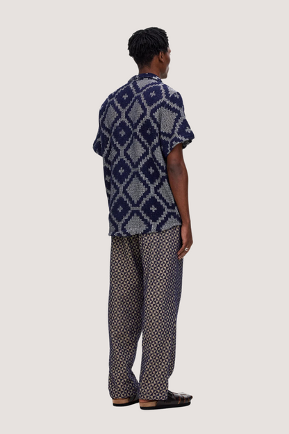 OAS COMPANY - TRASTEVERE CUBA CROCHET SHIRT - NAVY