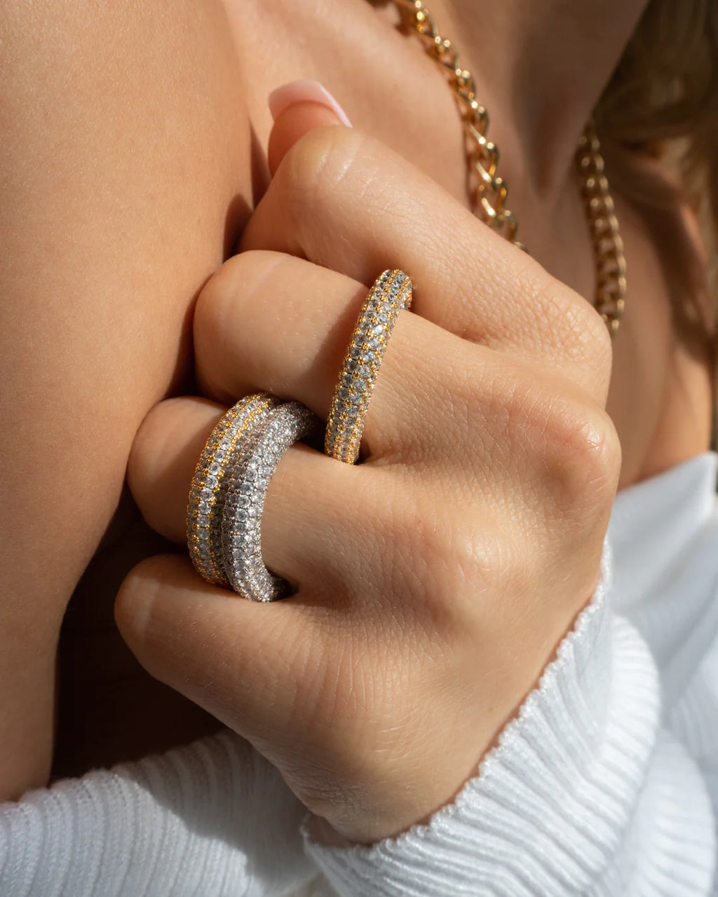 LUV AJ - PAVE AMALFI RING - GOLD