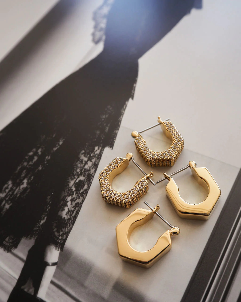 LUV AJ - HEX BOLT HUGGIES - GOLD