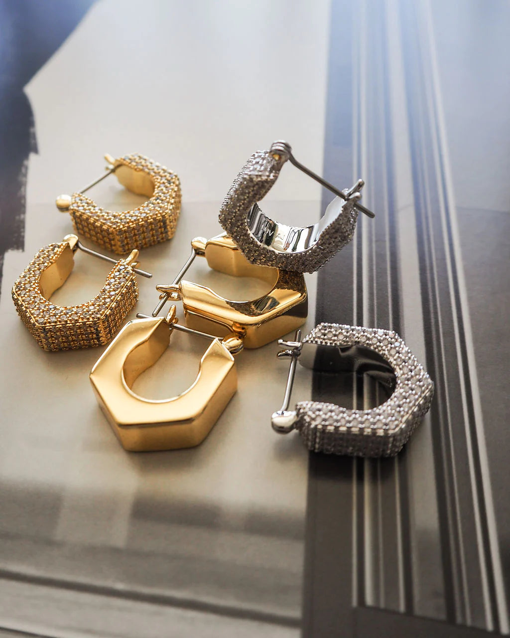 LUV AJ - HEX BOLT HUGGIES - GOLD