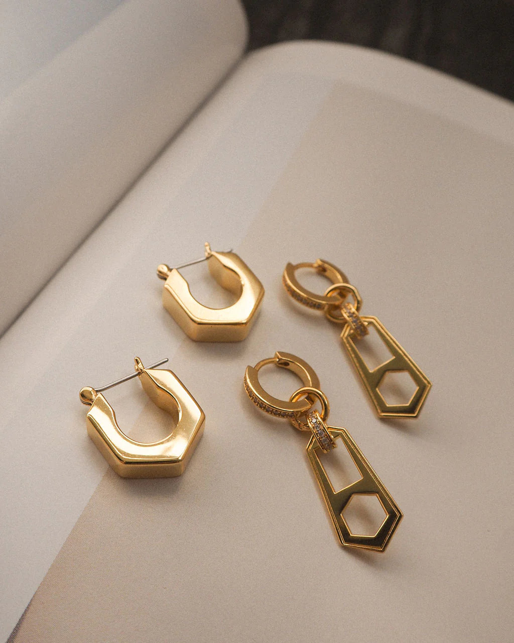 LUV AJ - HEX BOLT HUGGIES - GOLD