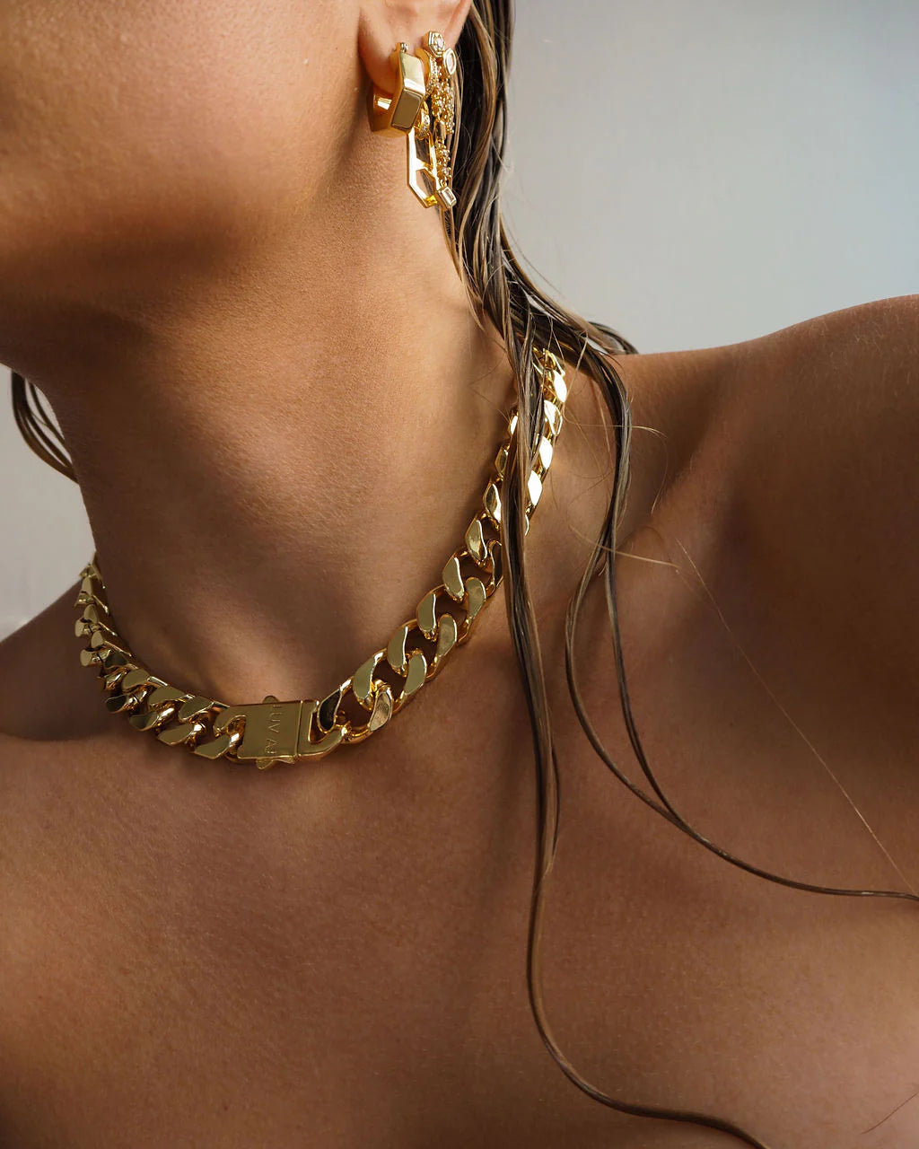 LUV AJ - HEX BOLT HUGGIES - GOLD