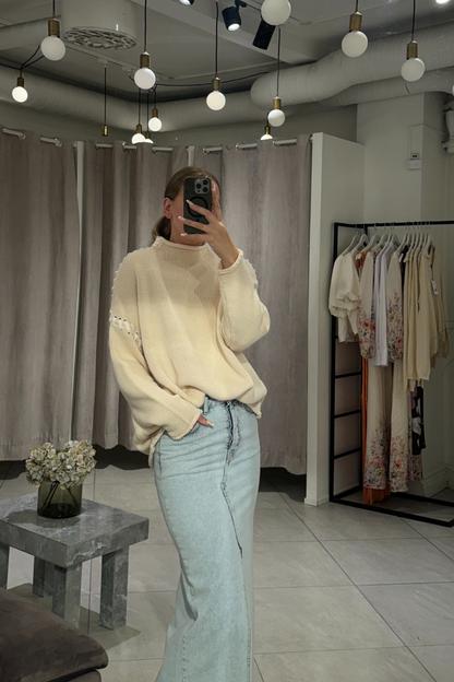 NORR - STRINGS KNIT TOP - OFF WHITE