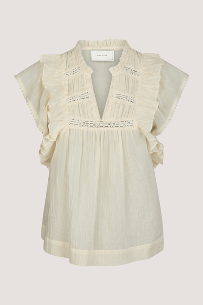 NEO NOIR - JAYLA S VOILE TOP - LIGHT YELLOW