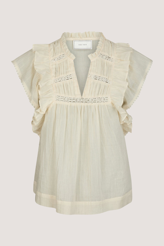 NEO NOIR - JAYLA S VOILE TOP - LIGHT YELLOW