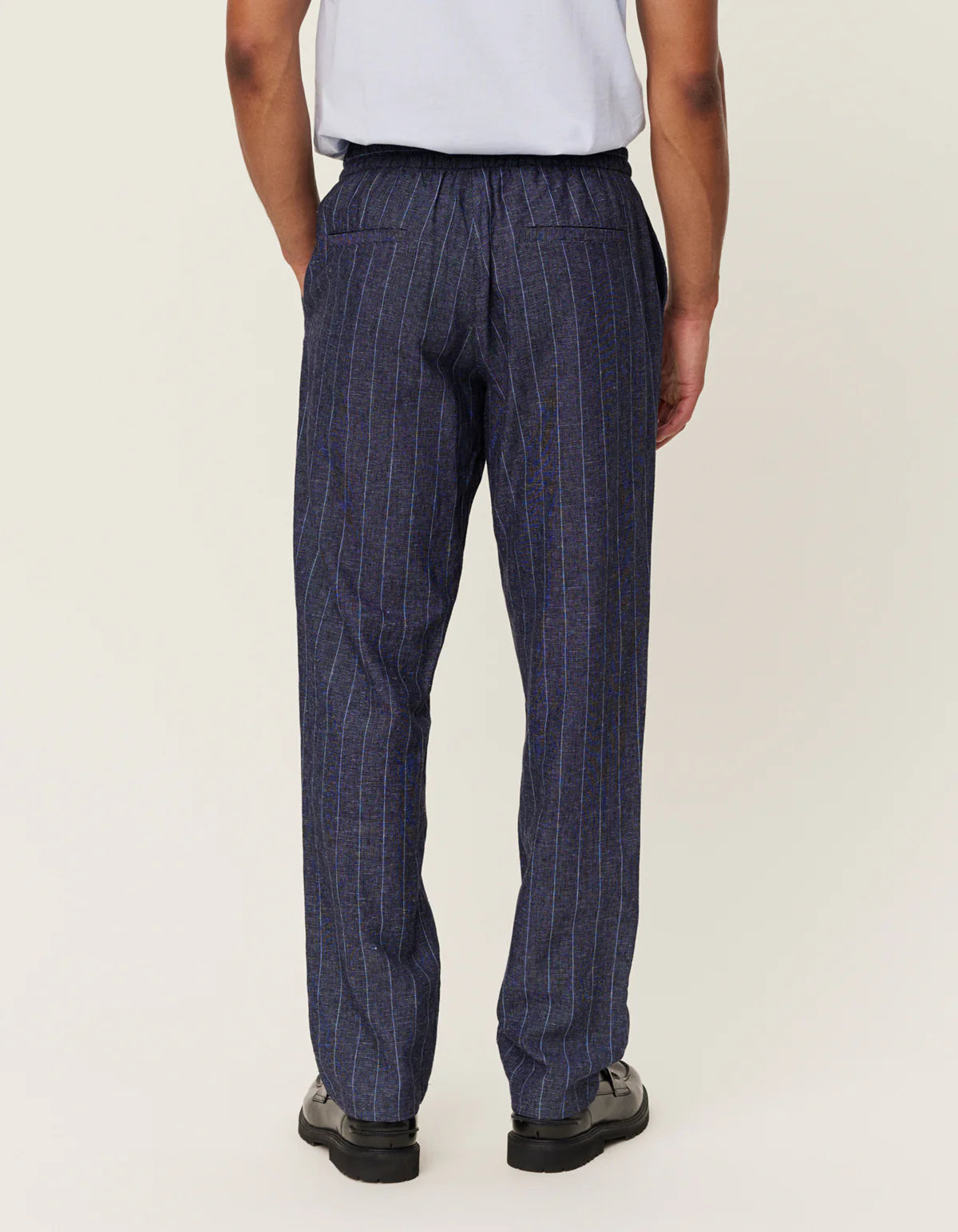 LES DEUX - PATRICK LINEN PANTS - DARK NAVY/IVORY