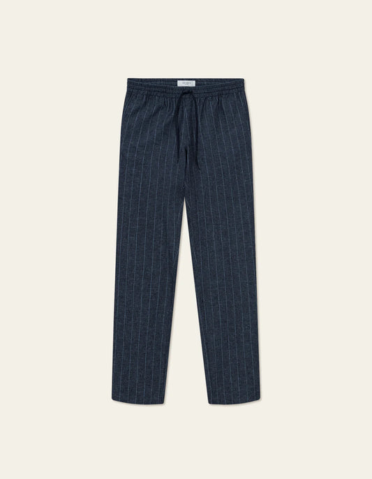 LES DEUX - PATRICK LINEN PANTS - DARK NAVY/IVORY