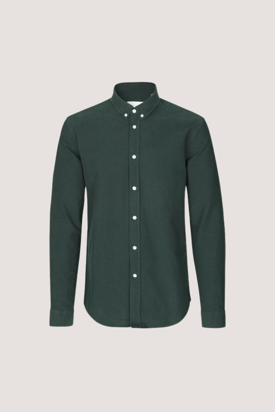 SAMSØE SAMSØE - LIAM BX SHIRT - DARKEST SPRUCE