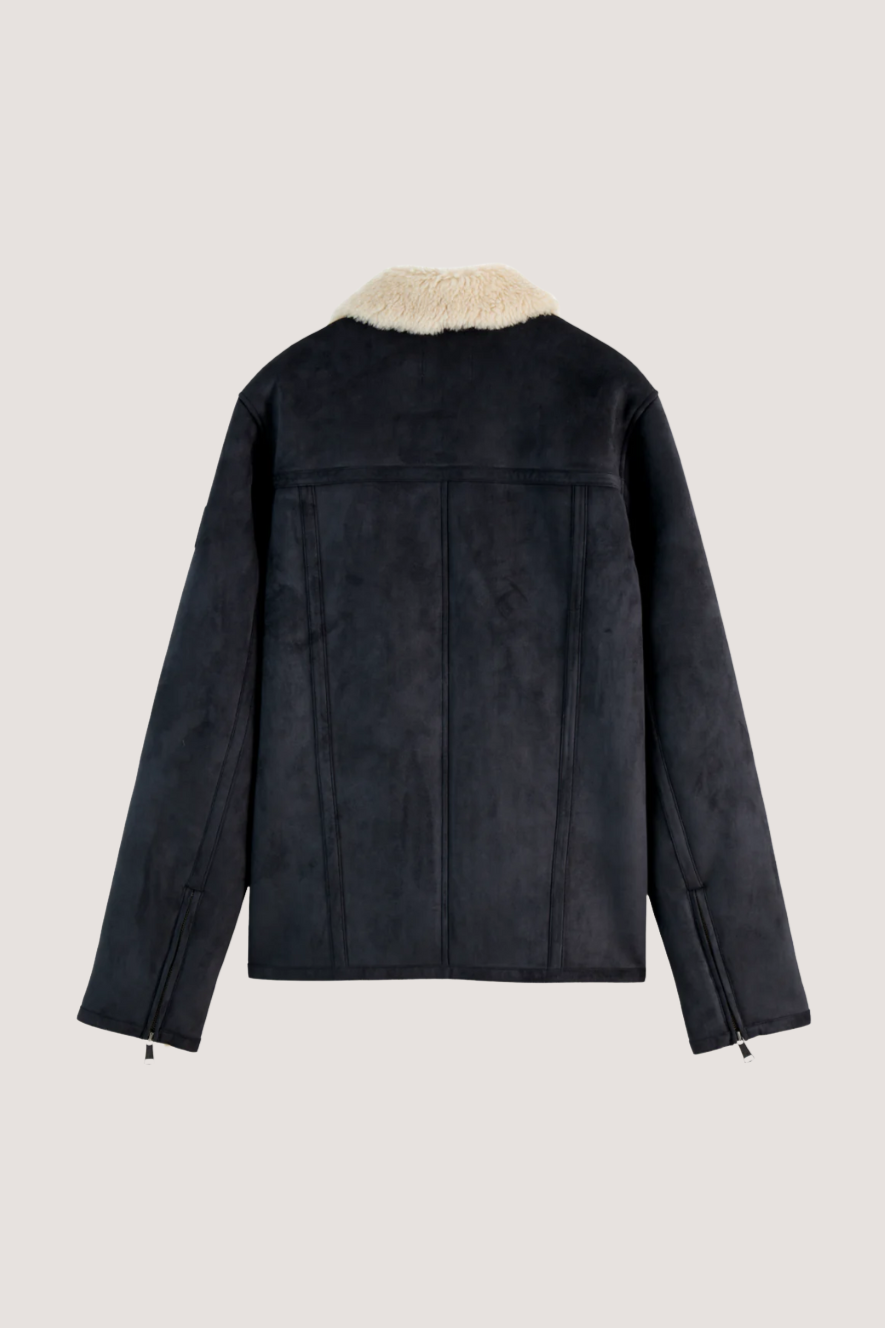 SCOTCH & SODA - FAUX SHEERLING JACKET - BLACK