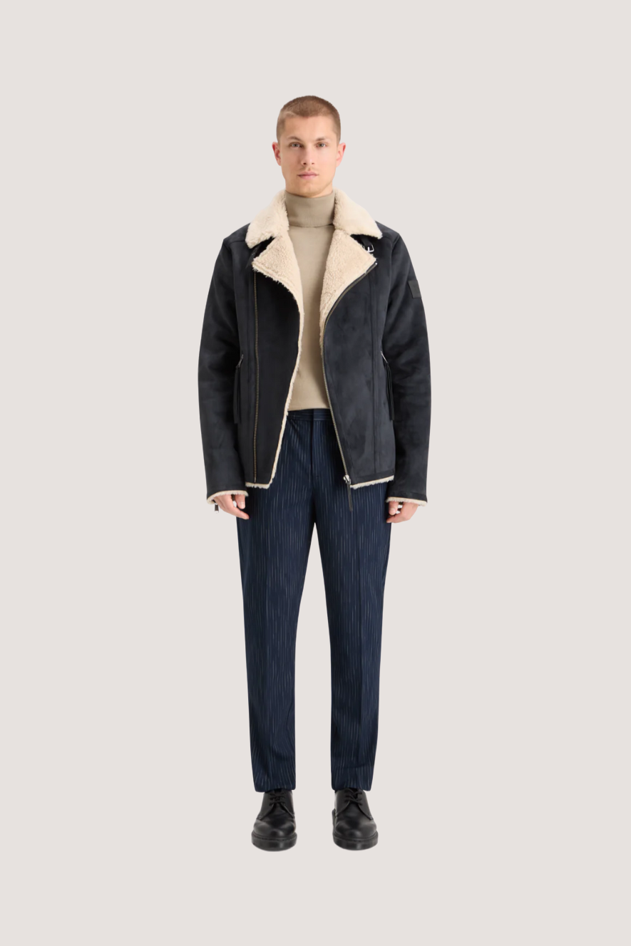 SCOTCH & SODA - FAUX SHEERLING JACKET - BLACK